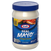Kraft Real Mayo Creamy & Smooth Mayonnaise, Jar - 15 Fluid Ounce