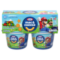 Kraft Mac & Cheese Microwavable Dinner With Super Mario Power-Up Pasta Shapes, 4 Cups - 4 Count