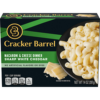 Cracker Barrel Sharp White Cheddar Macaroni & Cheese Dinner, Box - 14 Ounce