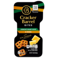 Cracker Barrel Bites Vermont Sharp White Cheddar, Gouda, And Mini Pretzels Tray - 1.65 Ounce