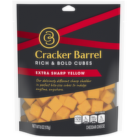 Cracker Barrel Rich & Bold Extra Sharp Yellow Cheddar Cheese Cubes, Bag - 6 Ounce