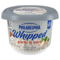 Philadelphia Garlic & Herb Whipped Cream Cheese Spread, Tub - 7.5 Ounce