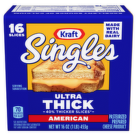 Kraft Singles Ultra Thick American Slices, Pack - 16 Ounce
