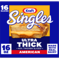 Kraft Singles Ultra Thick American Cheese Slices - 16 Ounce