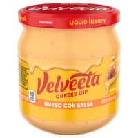 Velveeta Queso Con Salsa Cheese Dip, Jar - 15 Ounce