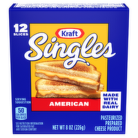 Kraft Singles American Pasteurized Prepared Cheese Product Slices, Pack - 12 Count