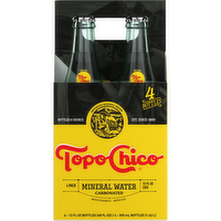 Topo Chico Mineral Water Glass Bottles - 12 Fluid Ounce - 4 Count