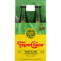 Topo Chico Twist Of Lime Mineral Water Glass Bottles - 12 Fluid Ounce - 4 Count