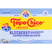 Topo Chico Sabores Blueberry With Hibiscus Extract Cans, , 8 Pack - 96 Fluid Ounce