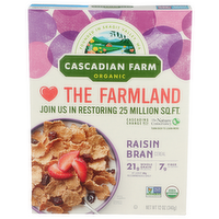 Cascadian Farm Organic Raisin Wheat Bran Flakes With Plump Raisins - 12 Ounce