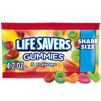 Life Savers 5 Flavors Gummy Candy, Share Size, Bag - 4.2 Ounce