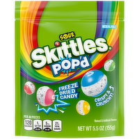 Skittles Pop'd Sour Freeze Dried Candy, Resealable Bag - 5.5 Ounce