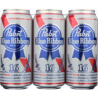 Pabst Blue Ribbon Beer 6 Pk Cans - 16 Fluid Ounce