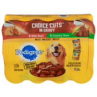 Pedigree Canned Food For Dogs Choice Cuts In Gravy - 1.1 Ounce - 12 Count
