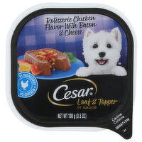 Cesar Canine Cuisine, Rotisserie Chicken Flavor With Bacon & Cheese, Loaf & Topper In Sauce - 100 Gram