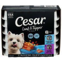 Cesar Variety Pack Chicken & Beef Loaf & Topper Wet Dog Food - 0.1 Kilogram - 12 Count