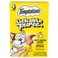 Temptations Tasty Chicken Creamy Puree Squeezable Lickable Wet Cat Treats - 12 Gram - 4 Count