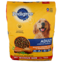 Pedigree Roasted Chicken, Rice & Vegetable Flavor Food For Adult Dogs - 30 Pound