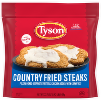 Tyson Frozen Country Fried Steaks With Gravy Mix - 22.75 Ounce