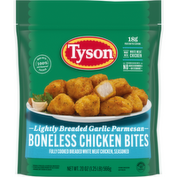TYSON Frozen Lightly Breaded Garlic Parmesan Boneless Chicken Bites - 20 Ounce