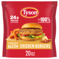 Tyson Frozen Cheddar & Bacon Chicken Burgers - 20 Ounce