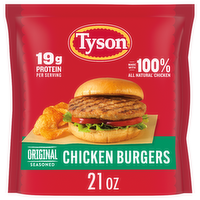 Tyson Frozen Original Seasoned Chicken Burgers - 21 Ounce