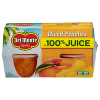 Del Monte In 100% Juice Diced Peaches - 4 Ounce - 4 Count
