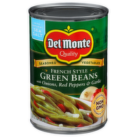 Del Monte With Onions, Red Peppers & Garlic French Style Green Beans - 14.5 Ounce