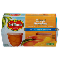 Del Monte No Sugar Added Diced Peaches In Naturally Sweetened Water - 3.75 Ounce - 4 Count
