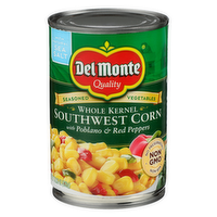 Del Monte With Poblano & Red Peppers Whole Kernel Southwest Corn - 15.25 Ounce