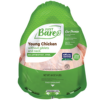 Just Bare Brand Young Chicken Without Giblets And Neck - 4 Pound