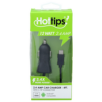 Hottips! 12 Watt 2.4 Amp 2.4x More Power Car Charger - 1 Each