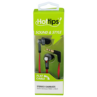 Hottips! Flat Cable Stereo Earbuds - 1 Each