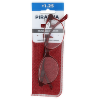 Piranha Optics +1.25 Reading Glasses +1.25 - 1 Each