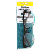 Piranha Optics +2.00 Reading Glasses +2.00 - 1 Each