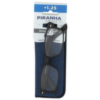 Piranha Optics +1.25 Reading Glasses +1.25 - 1 Each