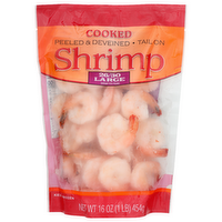 Cooked Peeled & Deveined • Tail On Shrimp - 16 Ounce