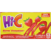 Hi-C Boppin Strawberry Juice Drink Cartons - 48 Fluid Ounce