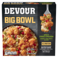 Devour Big Bowl Spicy Fried Chicken With Sweet And Glaze, Box - 14 Ounce