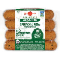 Applegate Organics   Spinach & Feta Chicken Sausage - 12 Ounce
