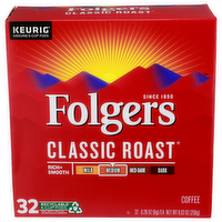 Folgers Classic Roast Medium Keurig Genuine K-Cup Pods - 0.282 Ounce - 32 Count