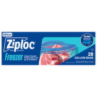 Ziploc Gallon Freezer Storage Bags, Stay Open Design, Easy To Fill - 28 Count