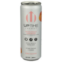 UPTIME White Peach Lemonade Energy Drink - 12 Fluid Ounce