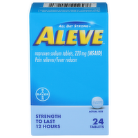 Aleve Pain Relieverfever Reducer Naproxen Sodium Tablets, Nsaid - 24 Count