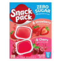 Snack Pack Sugar Free Strawberry And Cherry Flavored Juicy Gels, Cups, Family - 39 Ounce