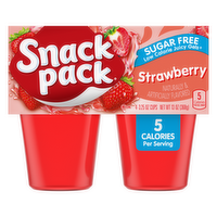 Snack Pack Sugar Free Strawberry Flavored Juicy Gels, Cups - 13 Ounce