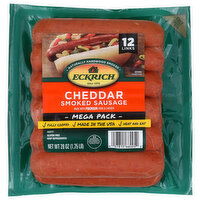 Eckrich Smoked Sausage, Cheddar, Mega Pack - 2.333 Ounce - 12 Count