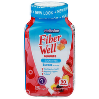 Vitafusion Peach, Strawberry, And Berry Fiber Well Gummies - 90 Count