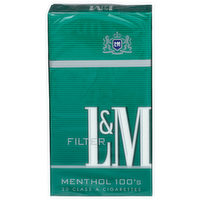 L&M Menthol 100's Filter Premium Tobaccos - 20 Count