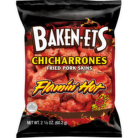 Baken-ets Flamin' Hot Chicharrones Traditional Fried Pork Skins - 2.13 Ounce